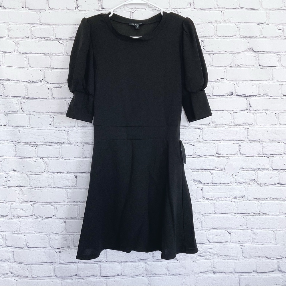 New Max & Ash Dress Black Short Sleeve Mini Size Medium